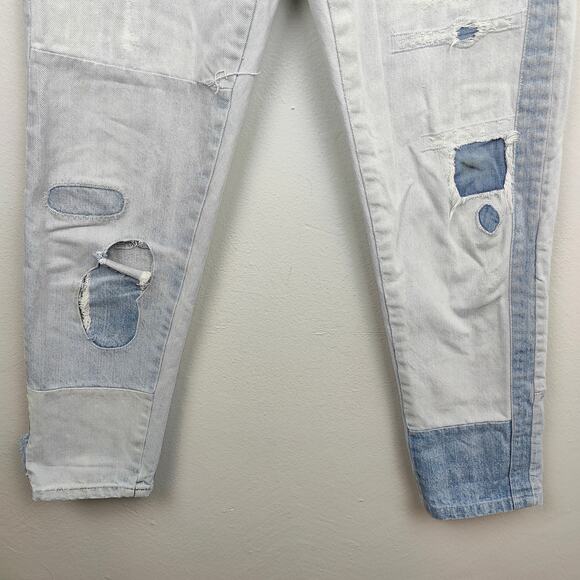 Levis Vintage Clothing Patchwork Jeans Womens 27 Light Wash Moon Tapered - Picture 4 of 13